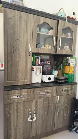 Dark wood kitchen cabinet / storage unit - good condition