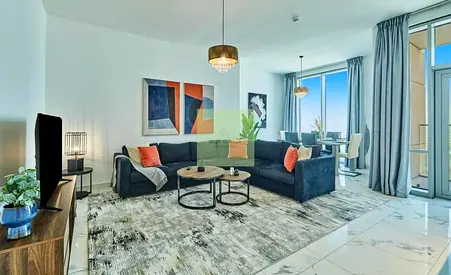 2BHK 1511 sq ft furnished uninterrupted sea view. Corner unit