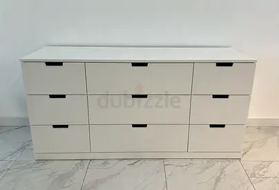 White 9-Drawer Low Dresser / Sideboard - Modern Minimal