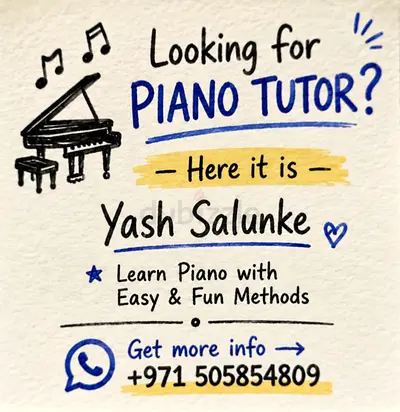 Piano classes at home 100 AED Per Hour
