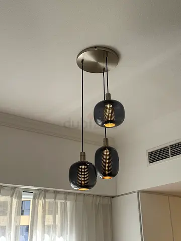 Modern 3-Glass Pendant Floor Lamp with Metal Base