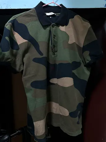 VALENTINO Camo Design Polo Shirt , made in italy 🇮🇹, slim fit size M