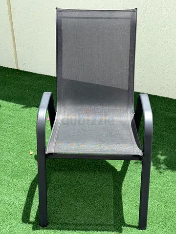 Grey Outdoor Mesh Dining Chair