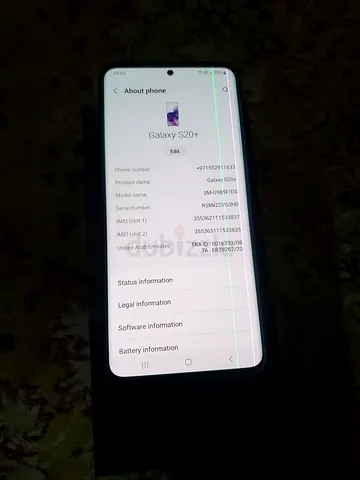 Samsung Galaxy S20+ (64GB) - Good working condition, small screen line