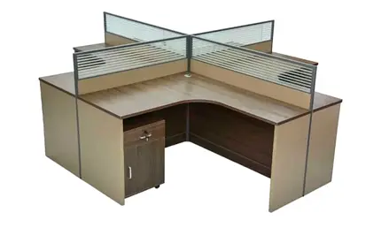Brand New 4‑Seater L‑Shaped Office Workstation For Sale