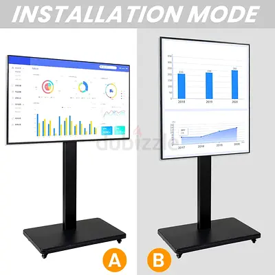 Adjustable Mobile TV Stand with Wheels 24 55 loading capacity 40kg