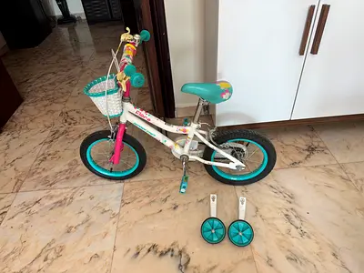 Childrens 12-inch Bike with Training Wheels and Basket