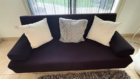 IKEA Modern foldable sofa black velvet / sofa bed in excellent condition