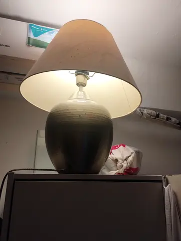 Table Lamp with Fabric Shade and Stainless Steel Base - Neutral Finish