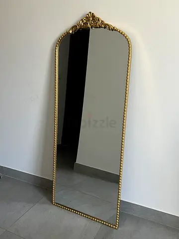 Large Ornate Full-Length Wall Mirror with Gold Frame