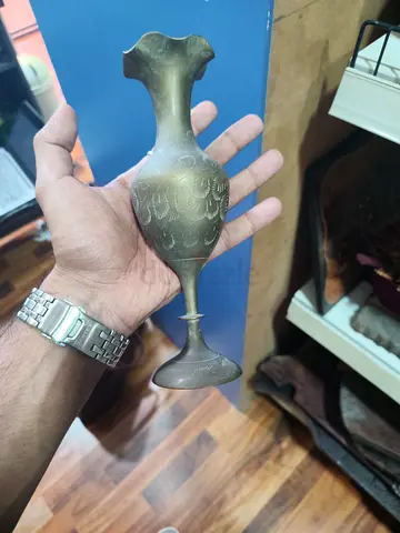 Vintage Hand-Engraved Brass Decorative Vase