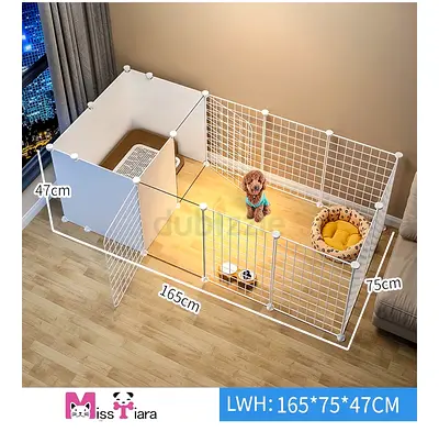 MissTiara Indoor Dog Fence with Toilet Area