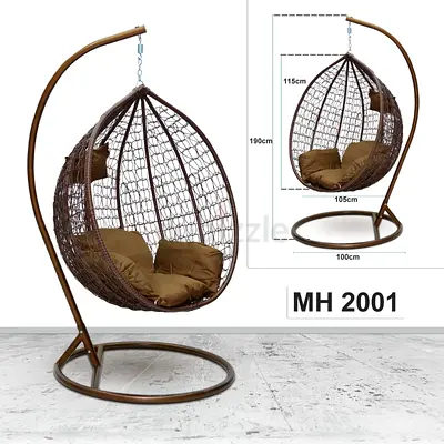 Brand New Outdoor Hanging Egg Chair with Stand Wicker Rattan Swing Chair