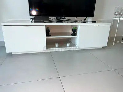 White TV cabinet with storage