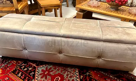 The one Leather tufted bench/ottoman - long storage seating, used