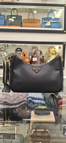 Prada Black Saffiano Leather Shoulder Bag