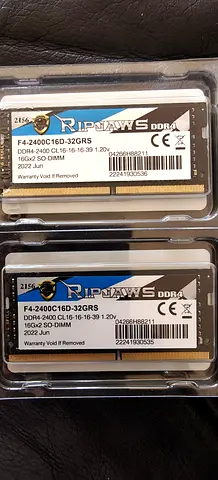 GSkill Ripjaws DD4 32GB 2400MTs CL16 laptop RAM 16gb x 2