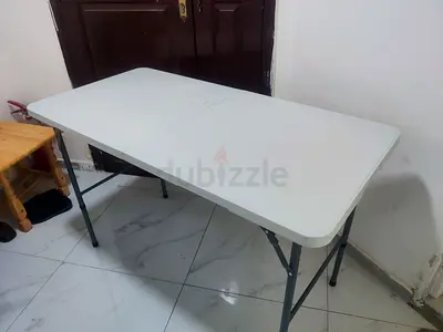 Foldable Plastic Picnic/Utility Table - Lightweight, Good Condition
