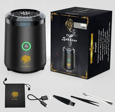 Oud Incense Bukhoor Burner Electric USB Rechargeable مبخره بالشحن