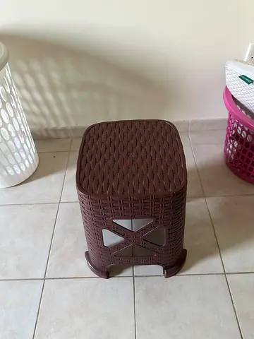 Compact Brown Plastic Stool - Good Condition
