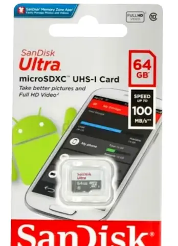SanDisk Ultra 64GB microSDXC UHS-I Card - Brand New in Pack