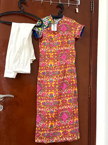 Generation Printed Kurta and White Trouser Set
