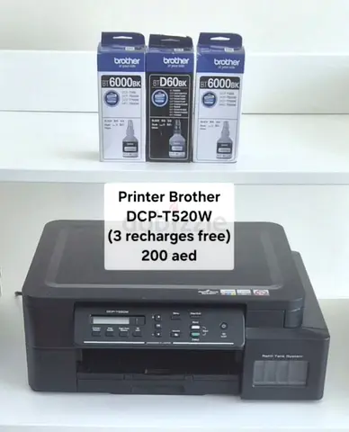 Brother DCP-T520W Multifunction Inkjet Printer with 3 Extra Ink Bottles