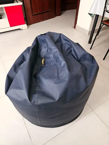 Used Navy Blue Bean Bag Chair - Comfortable Casual Seating