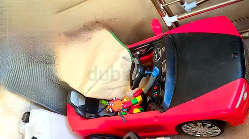 Kids Red Ride-On Electric Car with Steering Wheel and Sounds