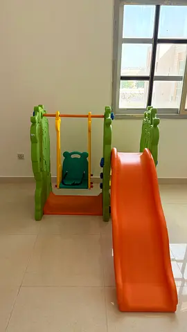 Kids Indoor Slide and Swing Set – Compact Plastic Playset in Good Condition