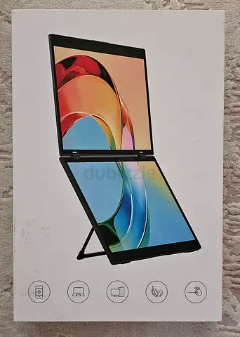 Generic 15.6 Inch Dual Screen Portable Monitor- Foldable - شاشة محمولة مزدوجة مقاس 15.6 بوصة