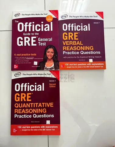 Set of 3 Official GRE Prep Books (Verbal, Quantitative, Guide)