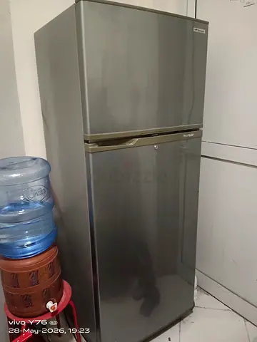 Used Silver Double-Door Refrigerator - Good Working Condition