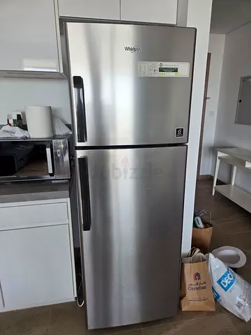 Whirlpool stainless steel fridge freezer - very good condition