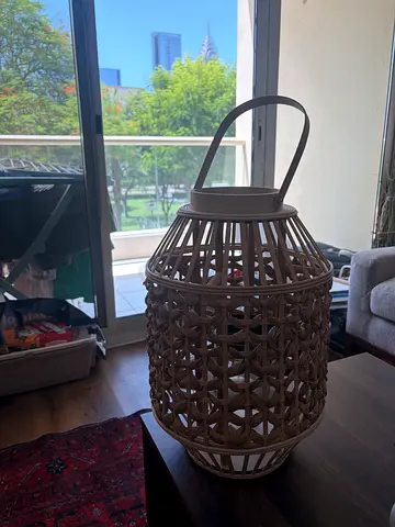 Decorative woven bamboo lantern