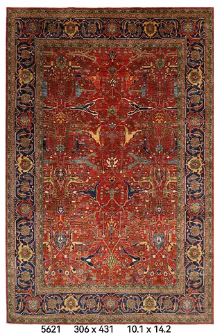 3 x 4.2 Red Traditional Oriental Rug with Intricate Floral Patterns afghan hand knotted cool carpet