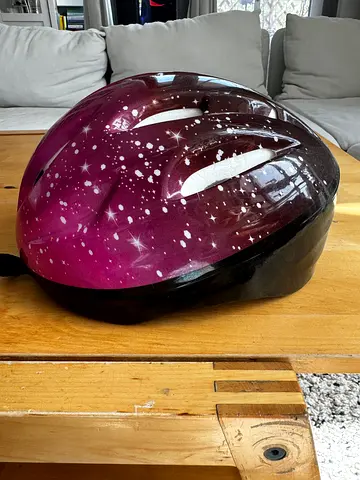 Used children Cycling Helmet with Pink Galaxy Design. Brand Juniors.