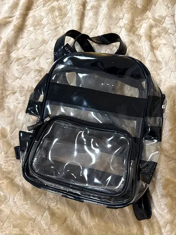 Sephora Clear Mini Backpack with Black Stripes