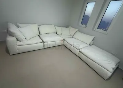 Modular feather 🪶 filled sofa with footstool