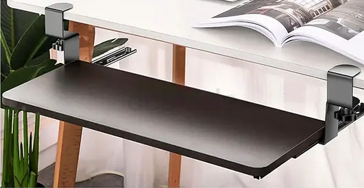 Under-Desk Sliding Keyboard Tray with Clamp Mount