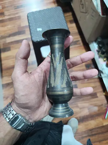 Small Vintage Brass Engraved Decorative Vase / Bud Vase