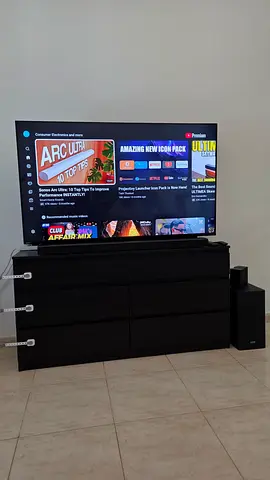 58inch Philips Dolby Vision TV with Complete SET 5.1.2 Dolby Atmos soundbar, Apple TV  IKEA Stand