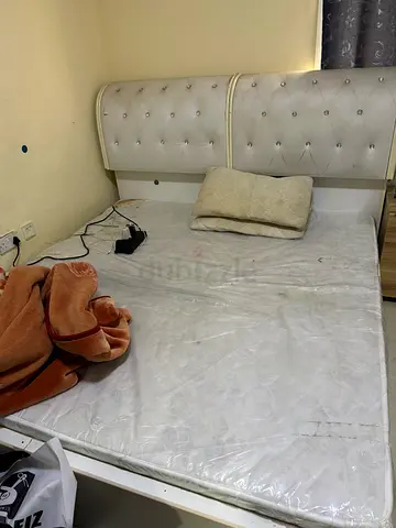 White Padded Headboard and Bed Set