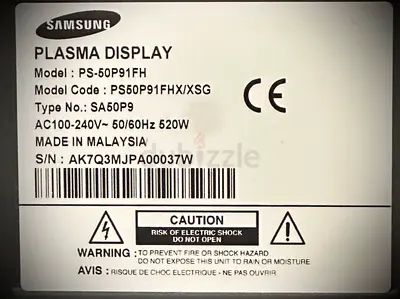 Samsung 50 Full HD Plasma TV | PS-50P91FH | HDMI | Working Condition  negotiable