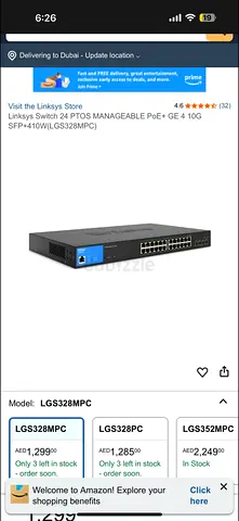 Linksys LGS328MPC 24-Port Managed PoE+ Gigabit Switch (Used)