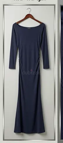 Bebe navy long-sleeve maxi dress, size S