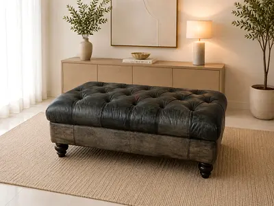 Vintage Tufted Ottoman/Bench