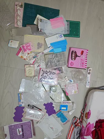 Home baking Crafting and Scrapbooking Supplies - Lot of Stencils, Stickers, Dies, and Embellishments