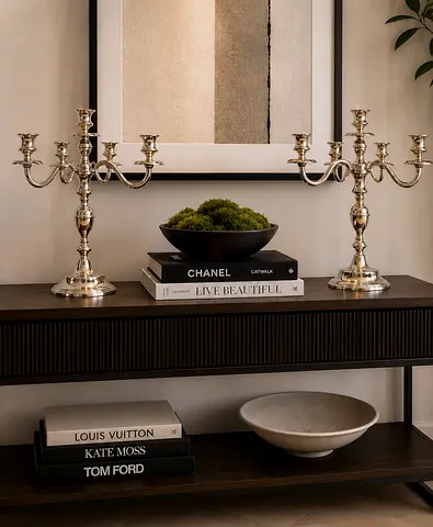 Pair of Silver 5-Arm Candelabras - Elegant Decorative Set