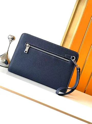 Hermes blue men clutch